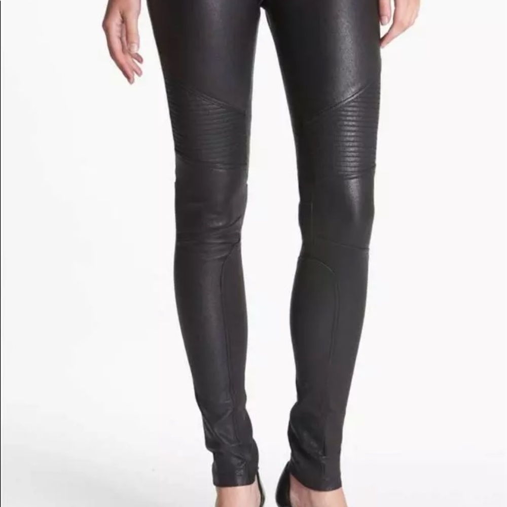 Vince Moto Leather Pants (Brown Size 12)